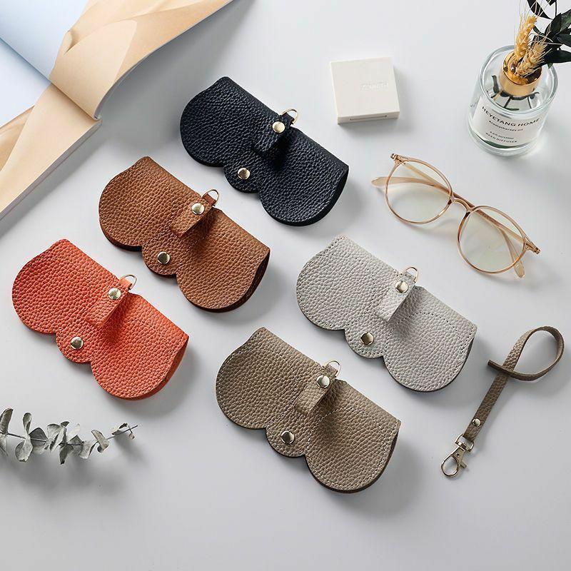 Glasses Accessories | pu leather ins fashion glasses bag portable leather glasses case sun glasses protective case for women glasses clip Glasses Glasses Accessories