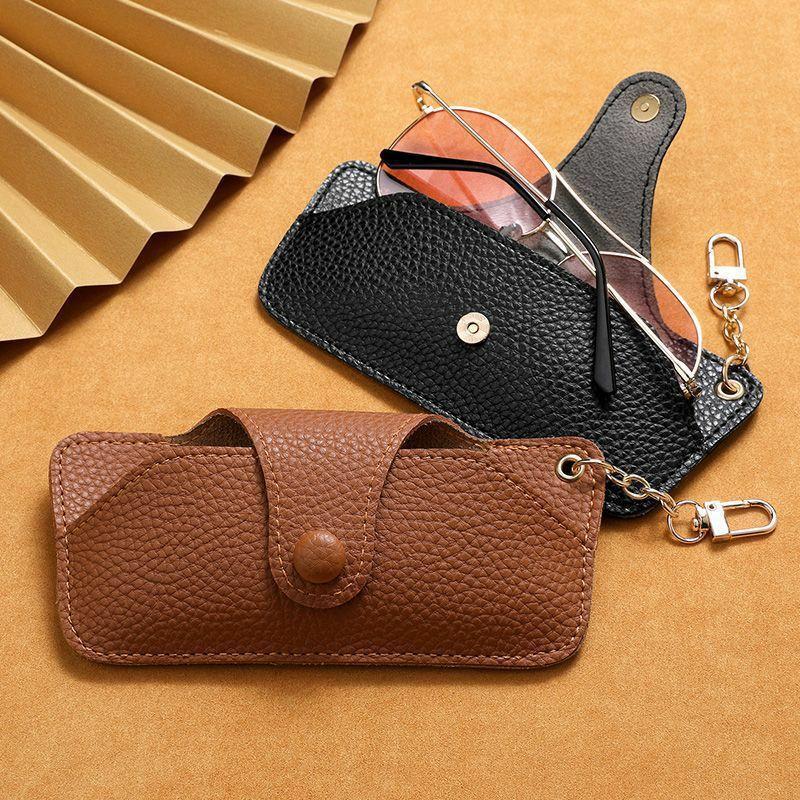 Glasses Accessories | simple handmade leather portable sunglasses case drop-resistant sunglasses case glasses bag chain pannier bag Glasses Glasses Accessories