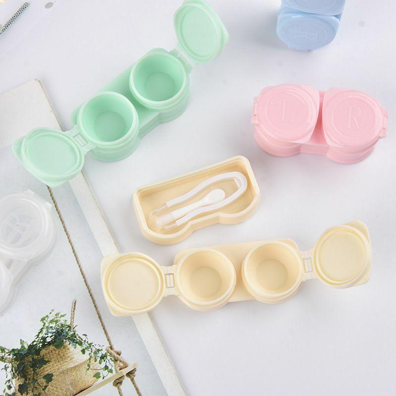 Glasses Accessories | simple macaron color contact lens case adorable color press flip design cosmetic contact lenses companion box Glasses Glasses Accessories