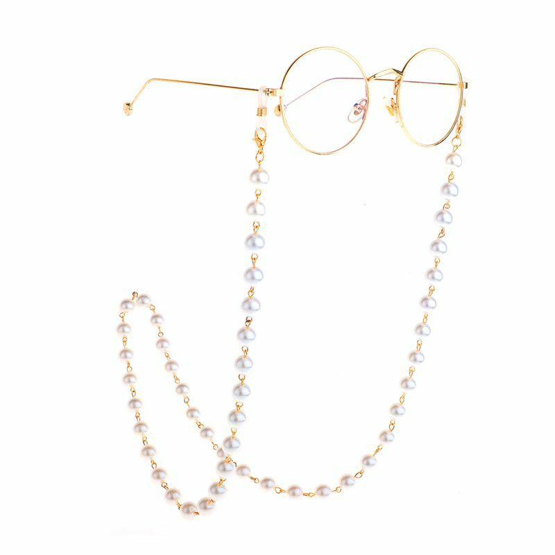 Glasses Chain | 10mm pearl fashion sweater chain glasses chain two-use pearl clip bead glasses chain Glasses Glasses Chain