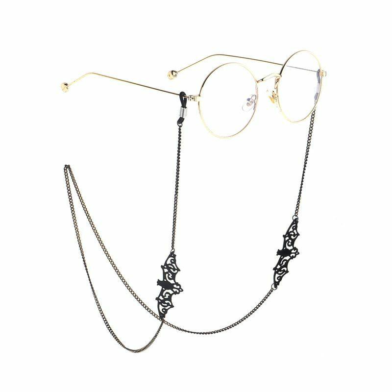 Glasses Chain | black openwork bat metal glasses chain nhbc155730 Glasses Glasses Chain