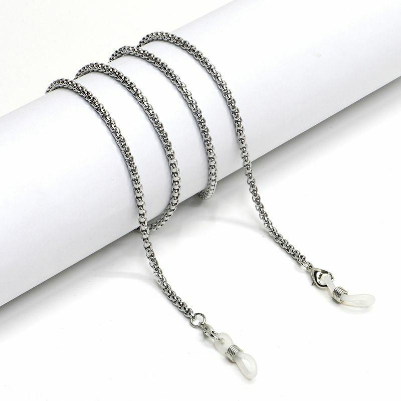 Glasses Chain | box chain steel color stainless steel chain sun eyeglasses chain sub non-fading color retaining non-slip lanyard eyeglasses chain Glasses Glasses Chain