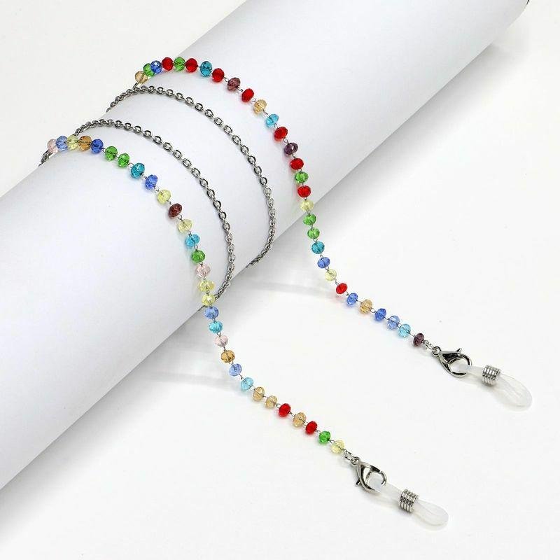 Glasses Chain | colorful crystal stainless steel chain sunglasses chain color retention anti-skid hanging chain glasses chain Glasses Glasses Chain