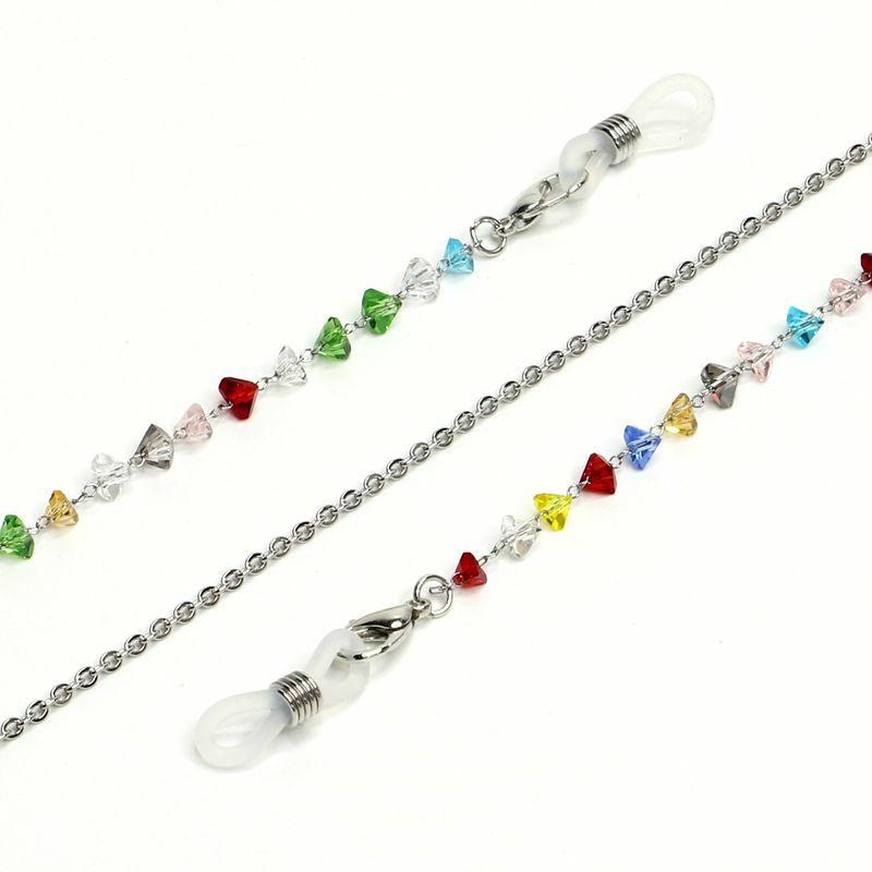 Glasses Chain | colorful triangle crystal stainless steel chain sunglasses chain non-fading anti-skid hanging chain glasses chain Glasses Glasses Chain