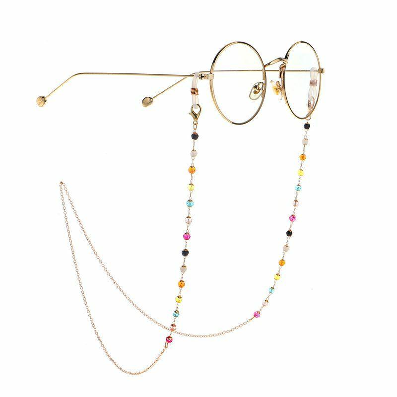 Glasses Chain | factory direct sales internet celebrity same style eyeglasses chain colorful crystal handmade eyeglasses chain reading glasses anti-lost chain Glasses Glasses Chain