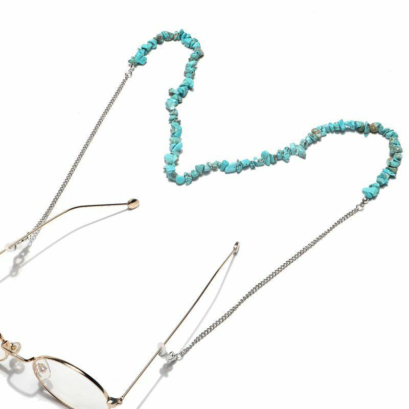 Glasses Chain | fashion chain natural turquoise beads handmade glasses chain reading glasses anti-lost chain wholesale nihaojewelry Glasses Glasses Chain