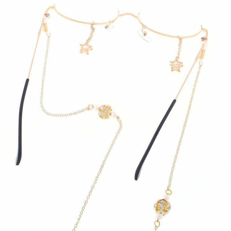 Glasses Chain | fashion lensless star zircon chain eyeglass frame nhbc131161 Glasses Glasses Chain