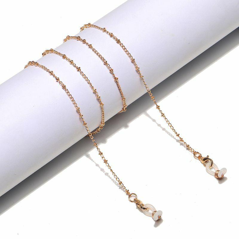 Glasses Chain | fashion simple color retention golden clip bead metal glasses chain Glasses Glasses Chain