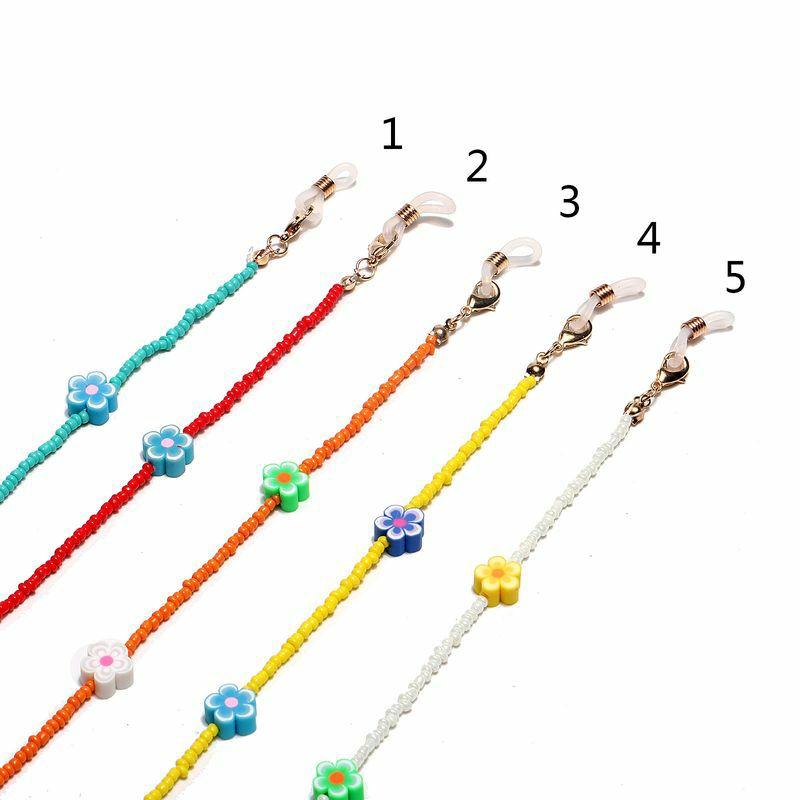 Glasses Chain | fashion soft ceramic flower multicolor rice bead glasses chain Glasses Glasses Chain