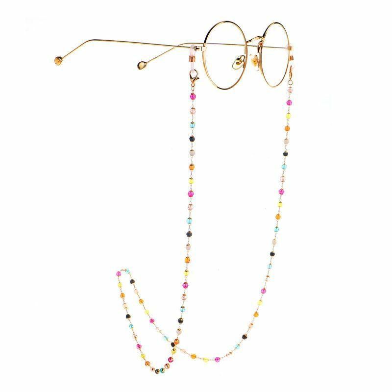 Glasses Chain | glasses chain colorful crystal handmade glasses chain reading glasses anti-lost chain Glasses Glasses Chain