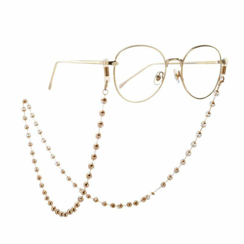 Glasses Chain | golden handmade crystal beads sunglasses chain nhbc151493 Glasses Glasses Chain