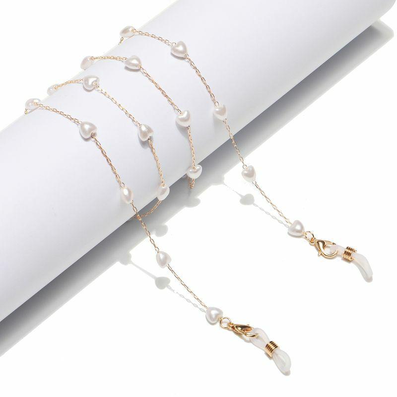 Glasses Chain | new peach heart pearl gold glasses chain necklace sunglasses anti-lost wholesale nihaojewelry Glasses Glasses Chain