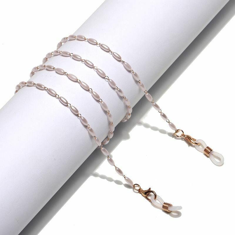 Glasses Chain | new rice-shaped pearl gold glasses chain necklace sunglasses anti-lost anti-drop glasses rope wholesale nihaojewelry Glasses Glasses Chain