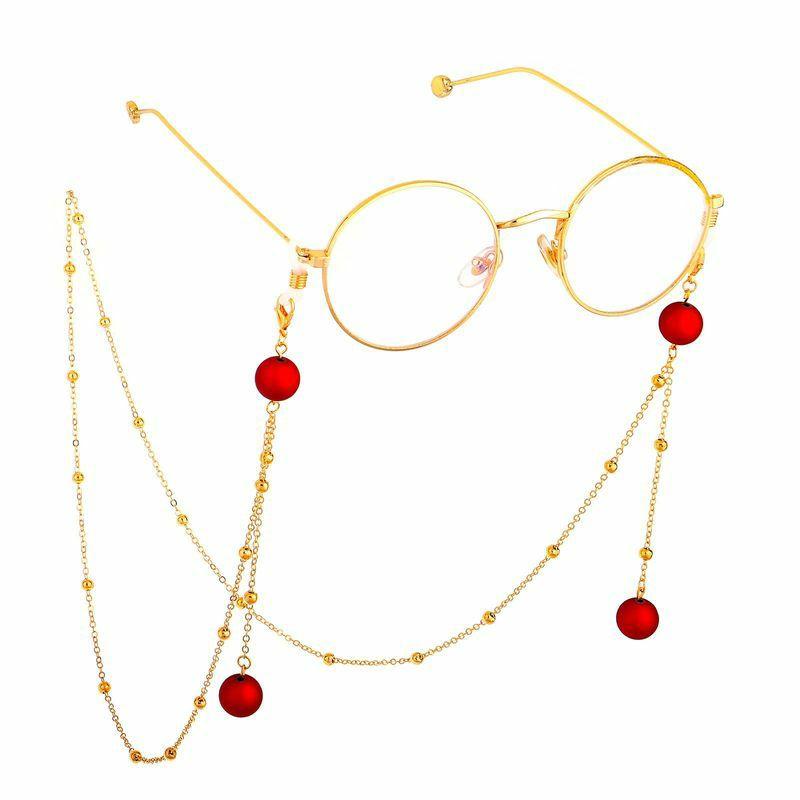 Glasses Chain | red frosted beads handmade glasses chain nhbc137216 Glasses Glasses Chain