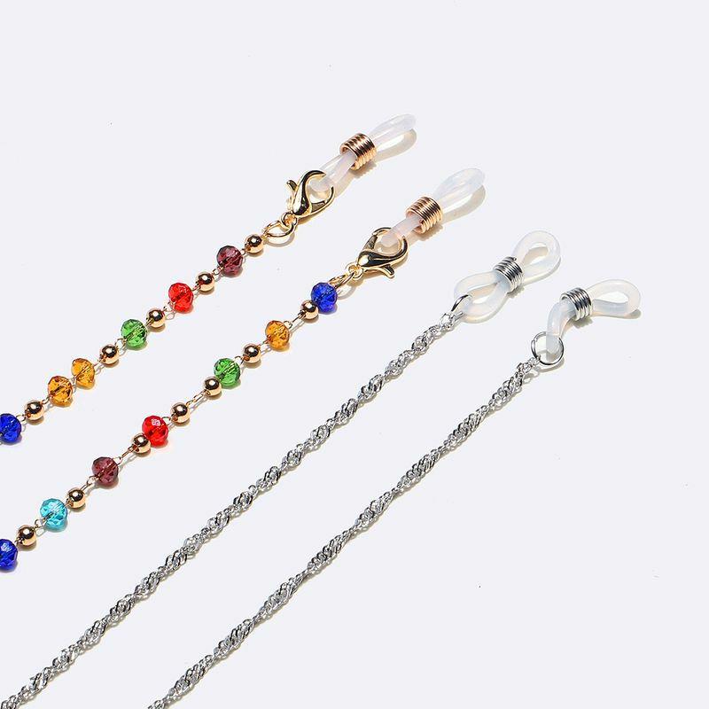 Glasses Chain | retro two-piece copper color crystal water wave glasses chain wholesale nihaojewelry Glasses Glasses Chain