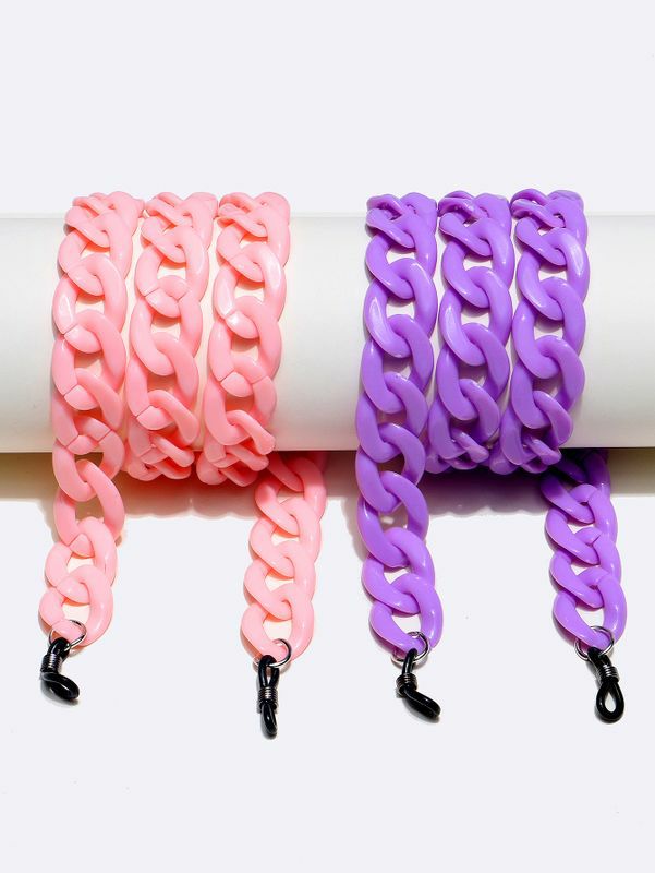 Glasses Chain | simple acrylic pink purple 2 piece glasses chain wholesale nihaojewelry Glasses Glasses Chain