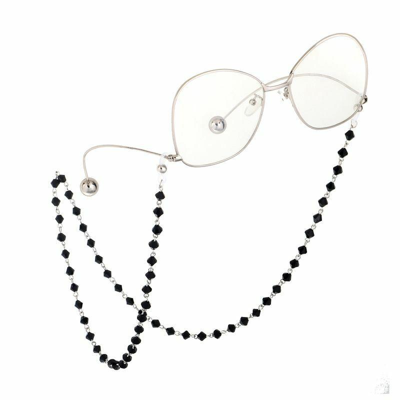 Glasses Chain | simple handmade black crystal glasses chain chain glasses chain Glasses Glasses Chain