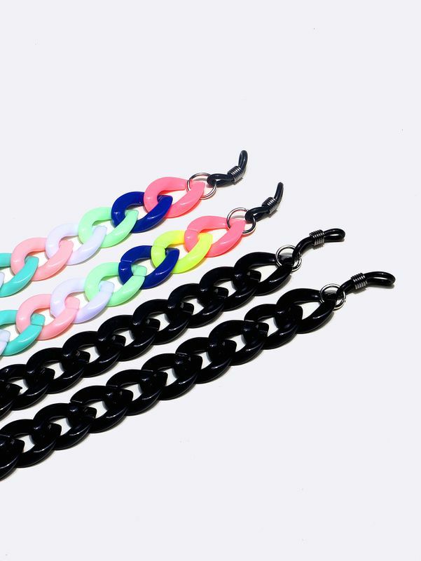 Glasses Chain | simple hollow 2 piece acrylic black color glasses string wholesale nihaojewelry Glasses Glasses Chain