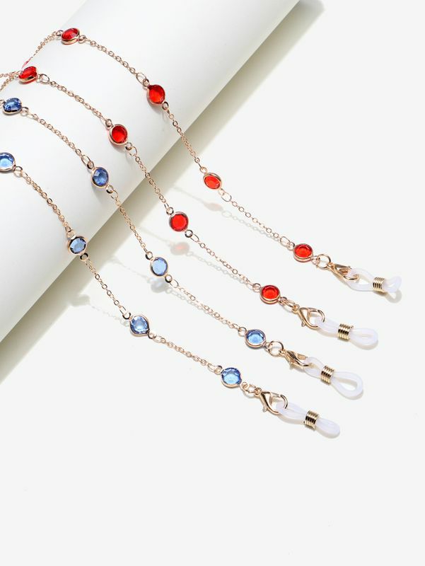 Glasses Chain | wholesale accessories two-piece color pendant copper glasses chain nihaojewelry Glasses Glasses Chain