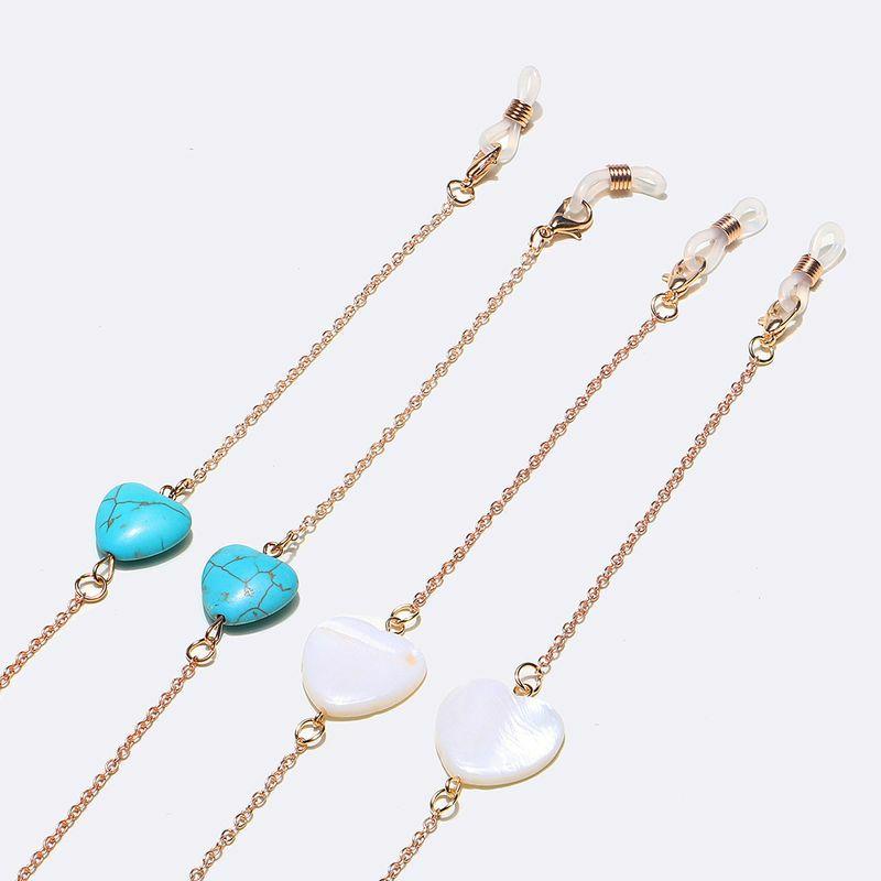 Glasses Chain | wholesale heart turquoise glasses chain two-piece set nihaojewelry Glasses Glasses Chain