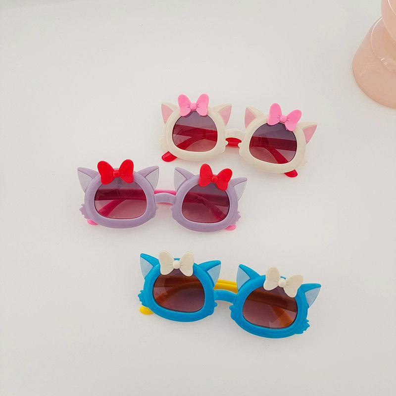 Kids Sunglasses | Y2K Sweet Artistic Cat Bow Knot Pc Resin Oval Frame Full Frame Kids Sunglasses Glasses Kids Sunglasses