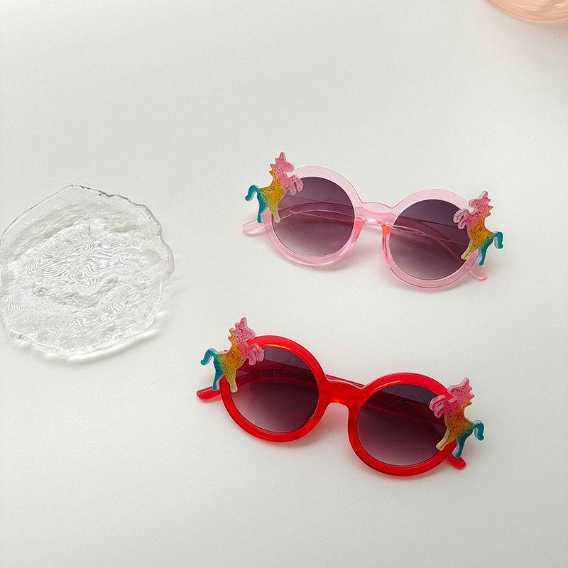 Kids Sunglasses | Y2K Sweet Artistic Horse Pc Resin Round Frame Full Frame Kids Sunglasses Glasses Kids Sunglasses