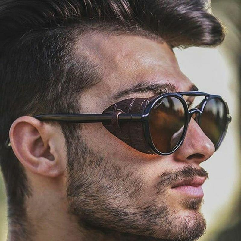 Men’s Sunglasses | double beam steampunk sunglasses new fashion retro frog retro personality windproof sunglasses Glasses Men's Sunglasses