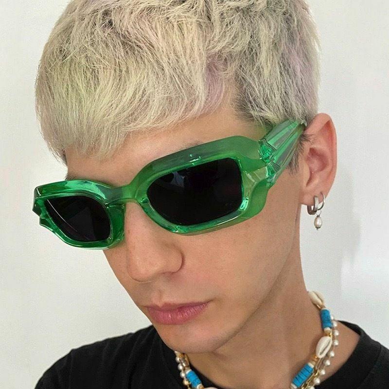 Men’s Sunglasses | hip-hop punk solid color ac square full frame men’s sunglasses Glasses Men's Sunglasses