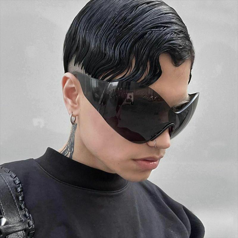 Men’s Sunglasses | hip-hop streetwear solid color pc special-shaped mirror frameless men’s sunglasses Glasses Men's Sunglasses