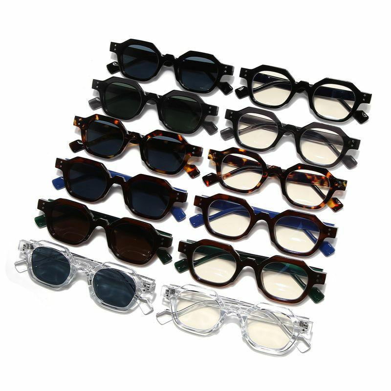 Men’s Sunglasses | simple style streetwear solid color pc polygon  full frame men’s sunglasses Glasses Men's Sunglasses