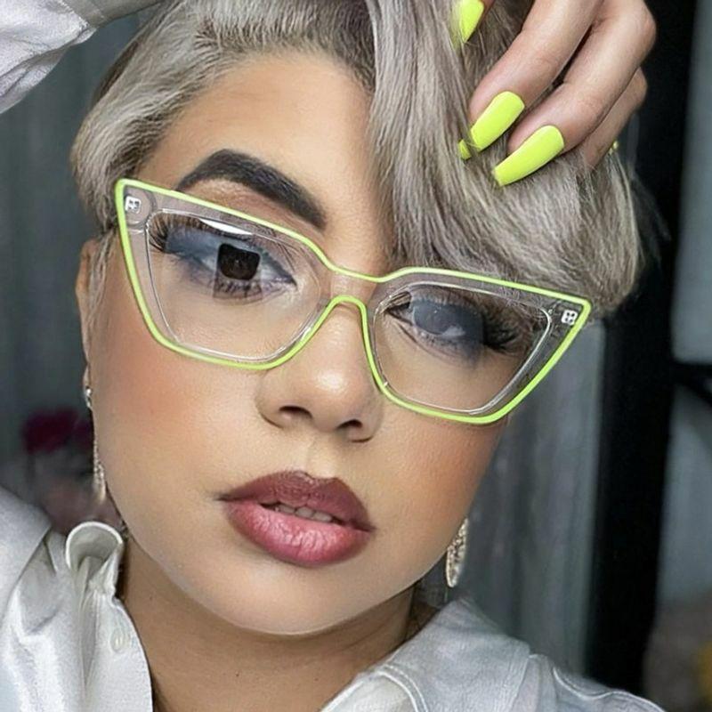 Optical Glasses | fashion color block ac cat eye full frame optical glasses Glasses Optical Glasses