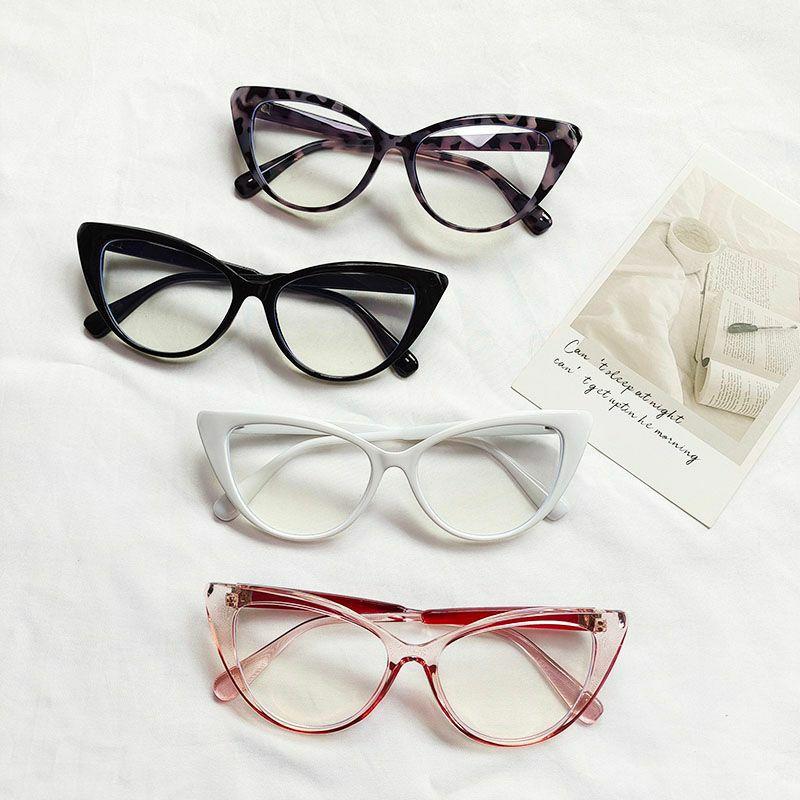 Optical Glasses | fashion solid color pc resin cat eye patchwork full frame optical glasses Glasses Optical Glasses