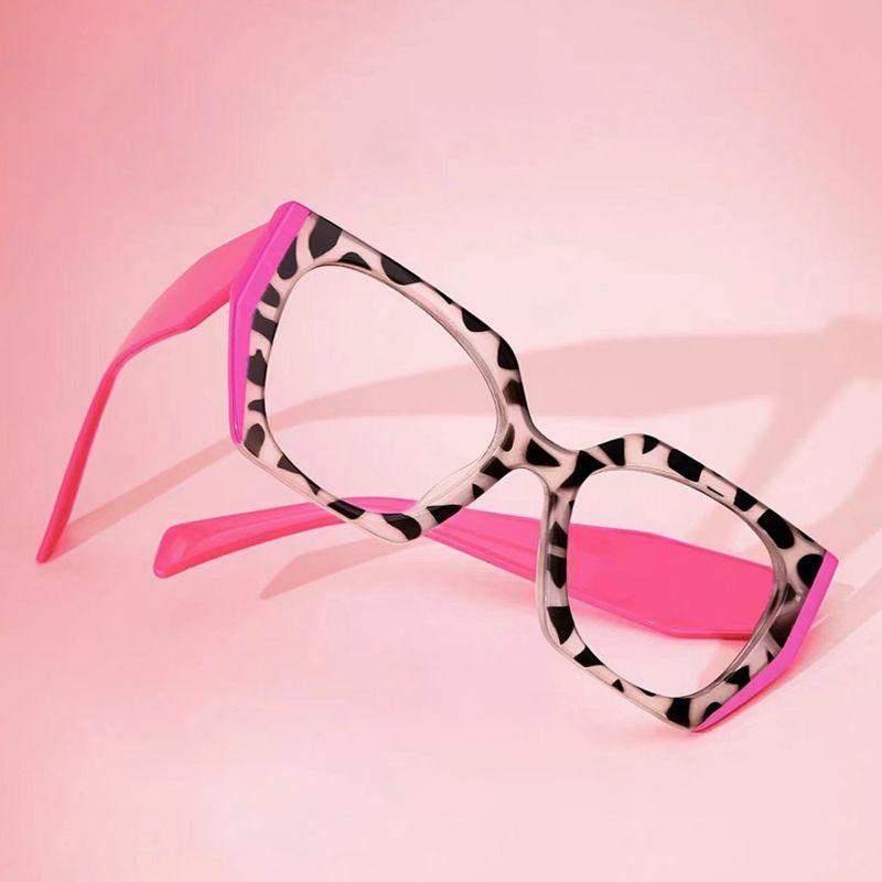 Optical Glasses | Retro Streetwear Color Block Leopard Ac Square Full Frame Optical Glasses Glasses Optical Glasses