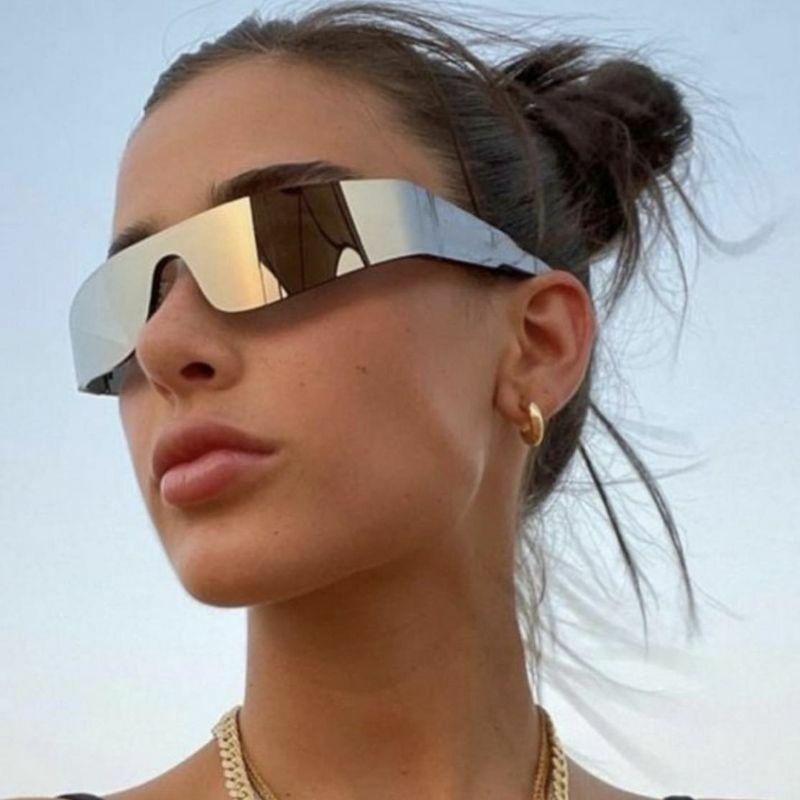 Sports Sunglasses | fashion punk streetwear pc special-shaped mirror frameless sports sunglasses Glasses Sports Sunglasses