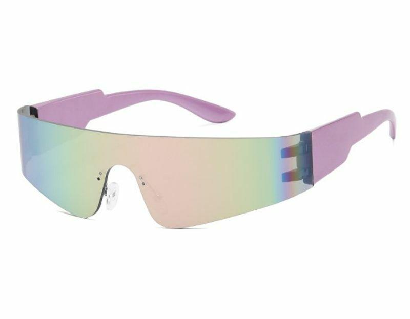 Sports Sunglasses | y2k colorful pc special-shaped mirror frameless sports sunglasses Glasses Sports Sunglasses