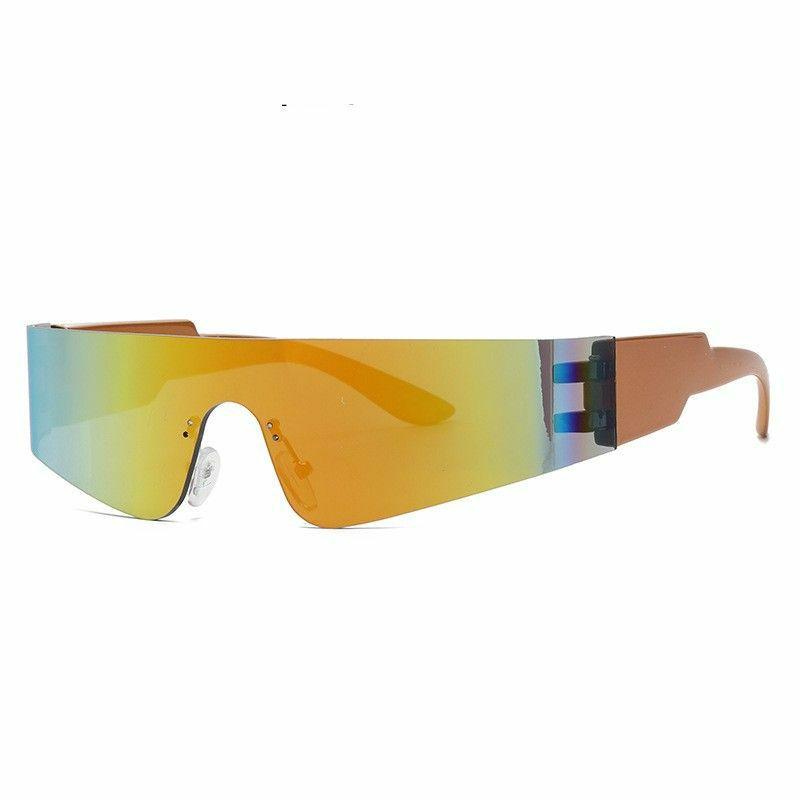 Sports Sunglasses | y2k punk sports gradient color pc polygon frameless sports sunglasses Glasses Sports Sunglasses