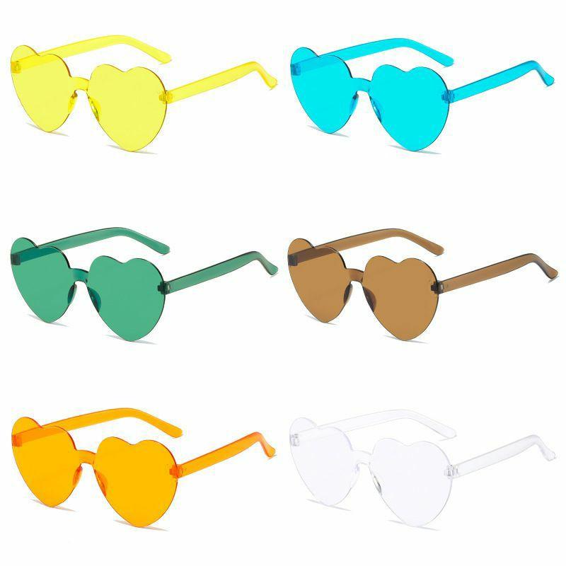 Women’s Sunglasses | Casual Simple Style Heart Shape Acrylic Polygon Frameless Sunglasses Glasses Women's Sunglasses