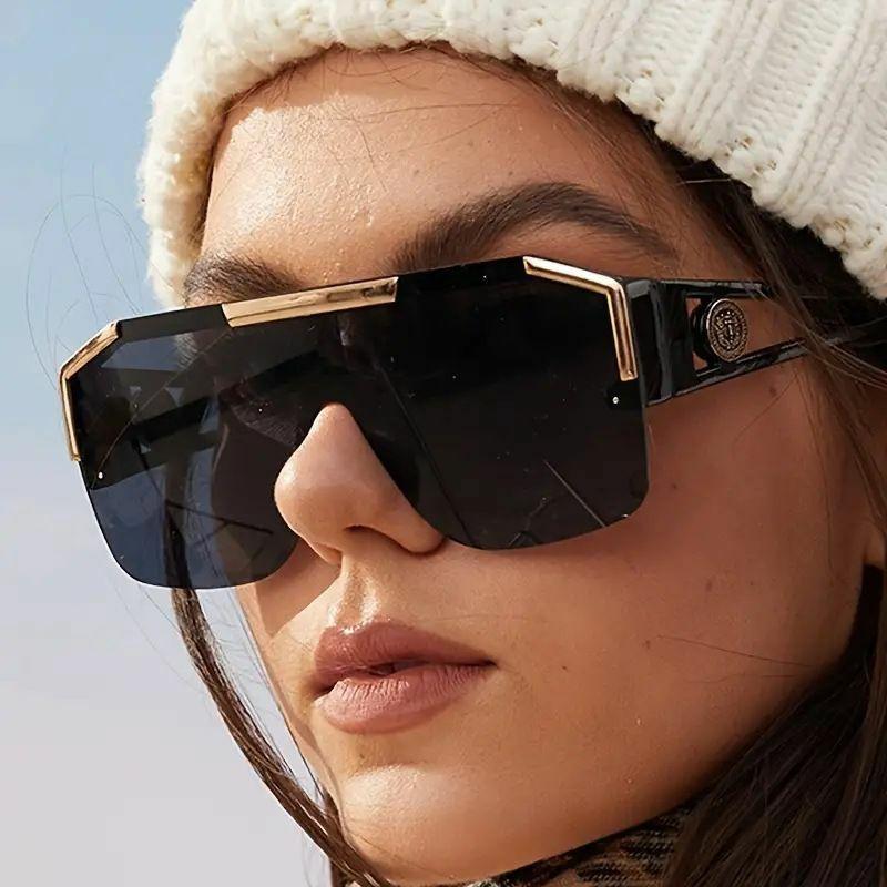 Women’s Sunglasses | casual solid color pc square half frame glasses Glasses Women's Sunglasses