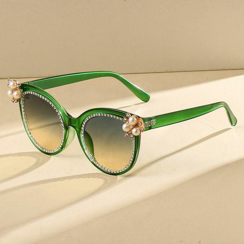 Women’s Sunglasses | elegant color block pc cat eye inlaid pearls inlaid zircon full frame women’s sunglasses Glasses Women's Sunglasses