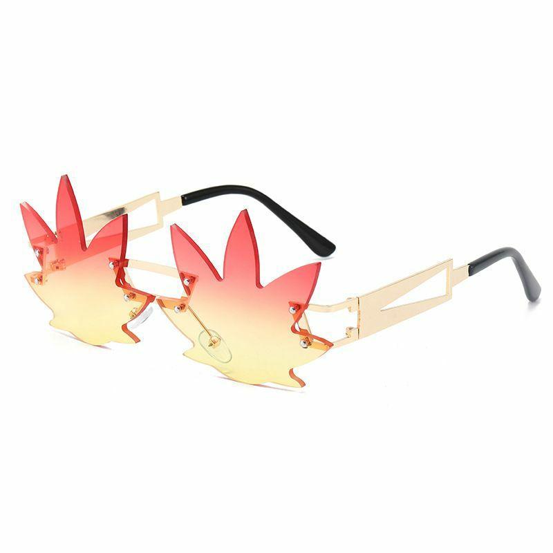 Women’s Sunglasses | exaggerated leaf gradient color pc butterfly frame frameless women’s sunglasses Glasses Women's Sunglasses