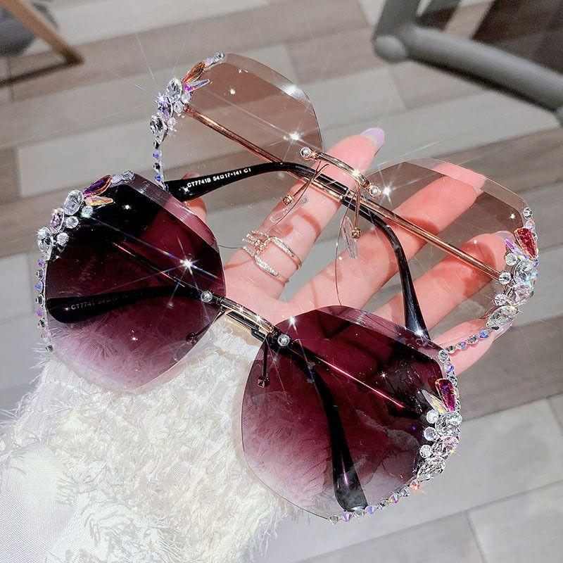 Women’s Sunglasses | fashion geometric pc polygon rhinestone half frame women’s sunglasses Glasses Women's Sunglasses