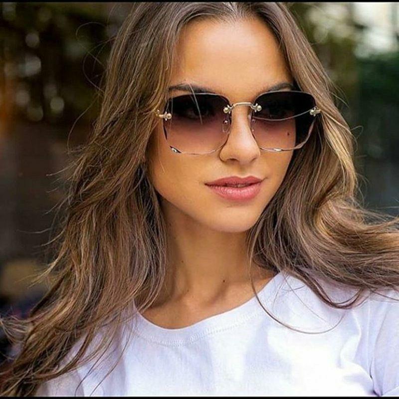 Women’s Sunglasses | fashion gradient color pc square frameless women’s sunglasses Glasses Women's Sunglasses