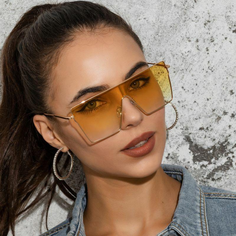 Women’s Sunglasses | fashion large frame square sunglasses women’s one-piece metal sunglasses Glasses Women's Sunglasses