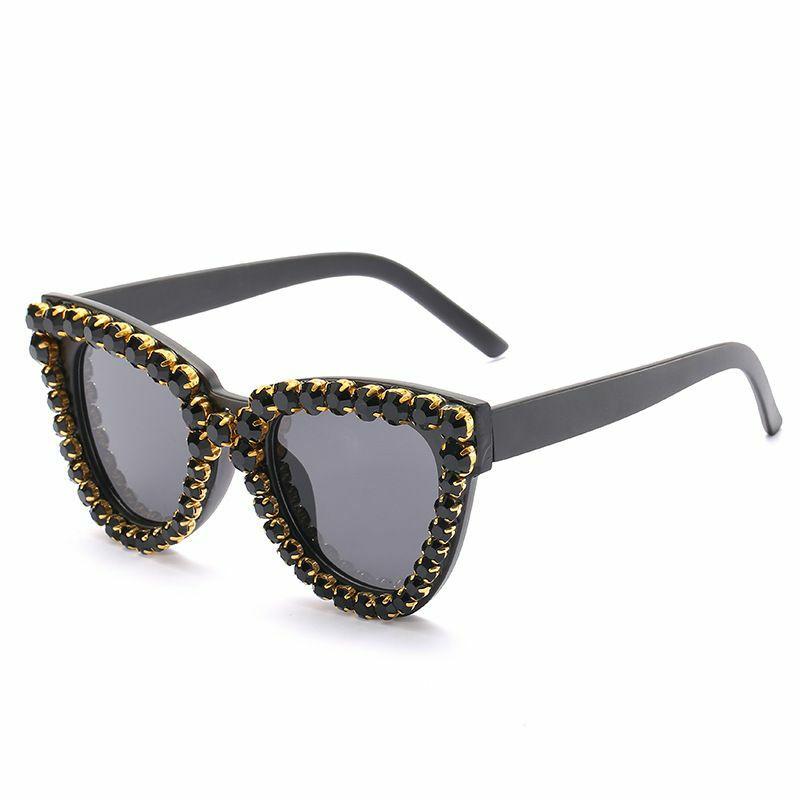 Women’s Sunglasses | fashion solid color ac cat eye diamond full frame women’s sunglasses Glasses Women's Sunglasses