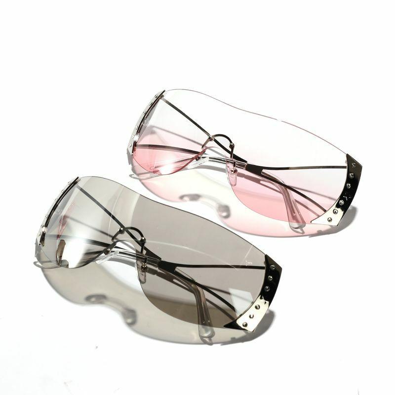 Women’s Sunglasses | hip-hop punk streetwear solid color pc square frameless women’s sunglasses Glasses Women's Sunglasses