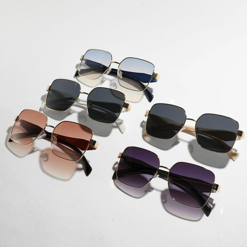 Women’s Sunglasses | hip-hop streetwear solid color ac square full frame women’s sunglasses Glasses Women's Sunglasses