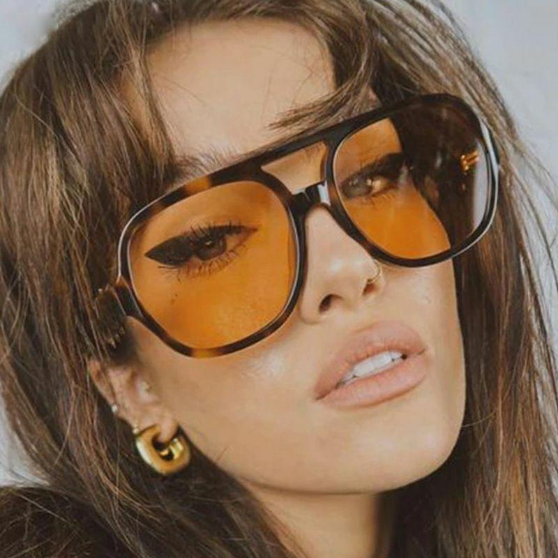 Women’s Sunglasses | retro color block leopard ac toad glasses full frame women’s sunglasses Glasses Women's Sunglasses