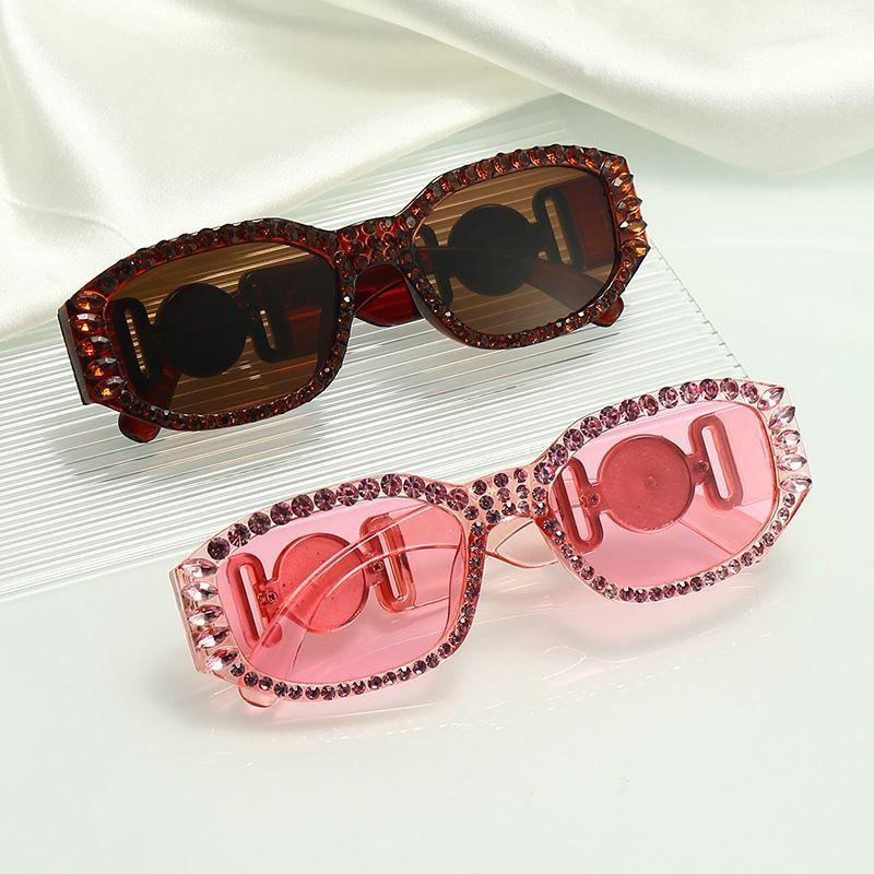 Women’s Sunglasses | retro streetwear solid color ac oval frame diamond full frame women’s sunglasses Glasses Women's Sunglasses