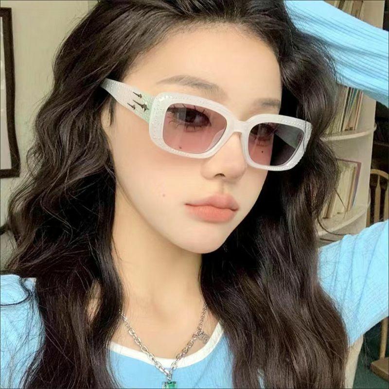 Women’s Sunglasses | simple style streetwear color block ac square full frame women’s sunglasses Glasses Women's Sunglasses