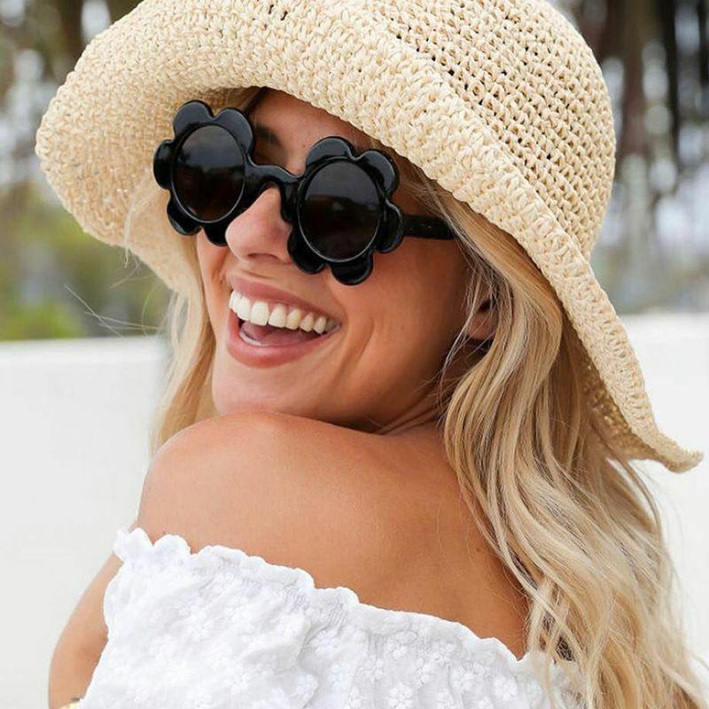 Women’s Sunglasses | streetwear flower ac round frame full frame glasses Glasses Women's Sunglasses